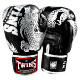 TWINS ボクシング グローブ 本革 Dragon Model 黒白  [twins-gv-box-leather-dragon-bkwh]